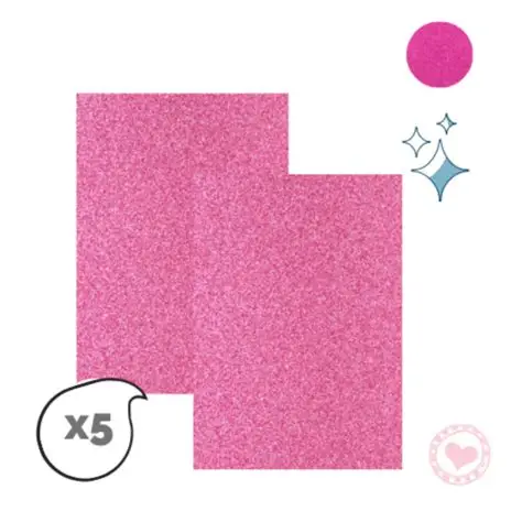 GOMA EVA CON BRILLO X 10 UNI ROSADO